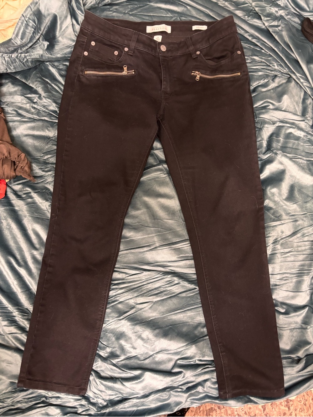 Kenneth Cole Reaction Black Skinny Pants with Zip Pockets